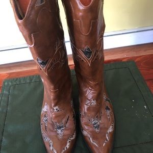 Rope ladies brown cowboy boots size 10